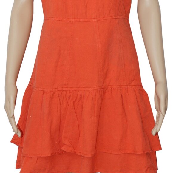 Free People Zouzou Mini Dress Orange Endless Summer Sleeveless Tiered M - Picture 4 of 7